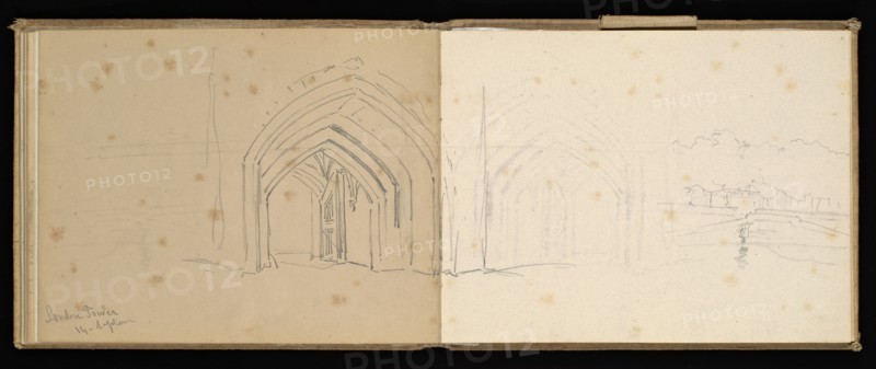 Sketchbook, Preziosi, Amadeo, 1816-1882, pencil, gray wash, white heightening, 1875, The sketchbook by Maltese artist Preziosi