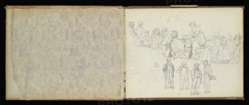Sketchbook, Preziosi, Amadeo, 1816-1882, pencil, gray wash, white heightening, 1875, The sketchbook by Maltese artist Preziosi