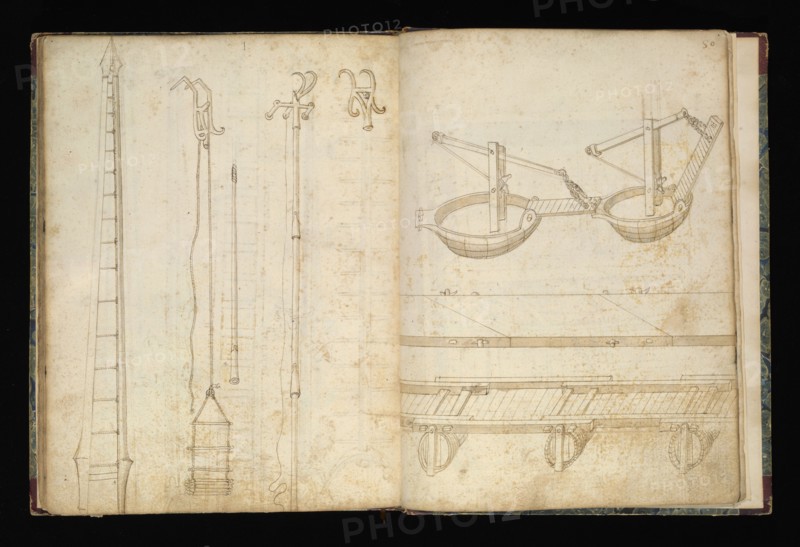 Edificij et machine, Martini, Francesco di Giorgio, 1439-1501, brown ink and wash, ca. 1475-ca. 1480