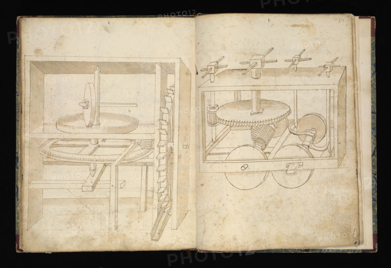 Edificij et machine, Martini, Francesco di Giorgio, 1439-1501, brown ink and wash, ca. 1475-ca. 1480