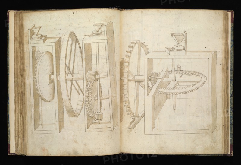 Edificij et machine, Martini, Francesco di Giorgio, 1439-1501, brown ink and wash, ca. 1475-ca. 1480