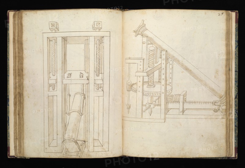 Edificij et machine, Martini, Francesco di Giorgio, 1439-1501, brown ink and wash, ca. 1475-ca. 1480