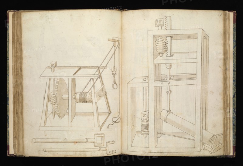 Edificij et machine, Martini, Francesco di Giorgio, 1439-1501, brown ink and wash, ca. 1475-ca. 1480