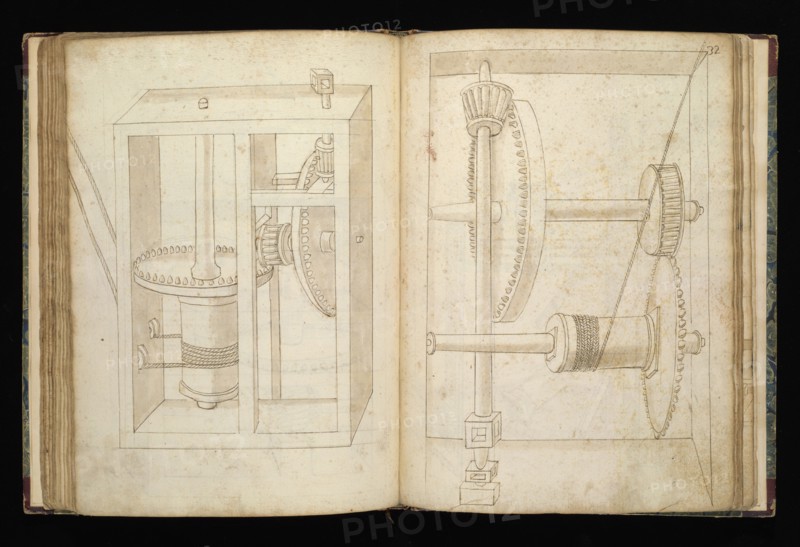 Edificij et machine, Martini, Francesco di Giorgio, 1439-1501, brown ink and wash, ca. 1475-ca. 1480
