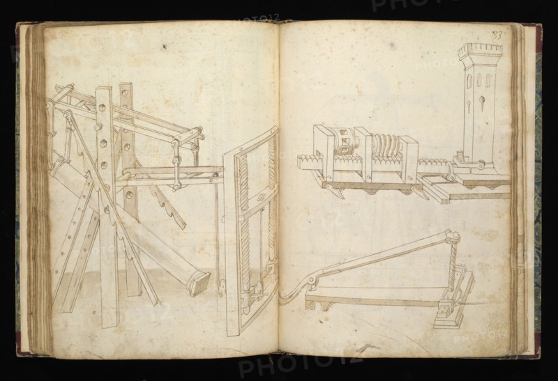 Edificij et machine, Martini, Francesco di Giorgio, 1439-1501, brown ink and wash, ca. 1475-ca. 1480