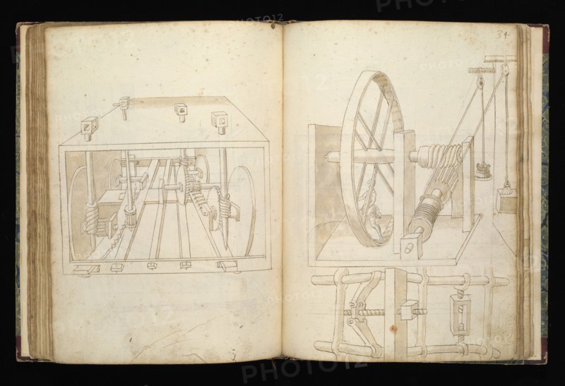 Edificij et machine, Martini, Francesco di Giorgio, 1439-1501, brown ink and wash, ca. 1475-ca. 1480
