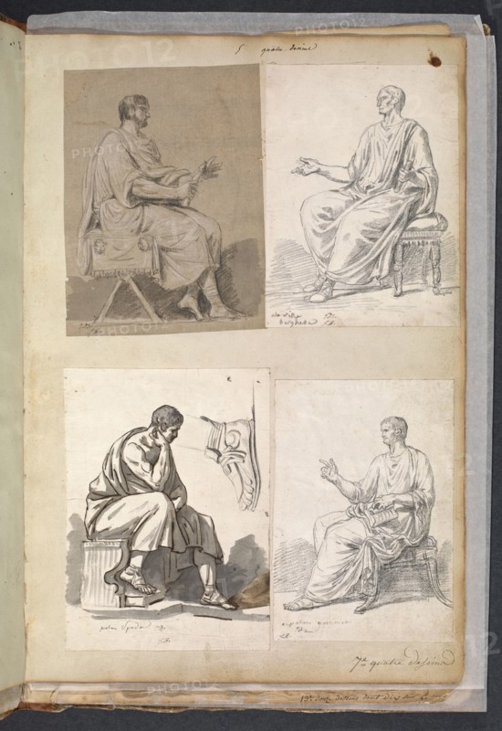 Album 11, David, Jacques-Louis, 1748-1825, pencil, charcoal, ink and wash, 1775-1785