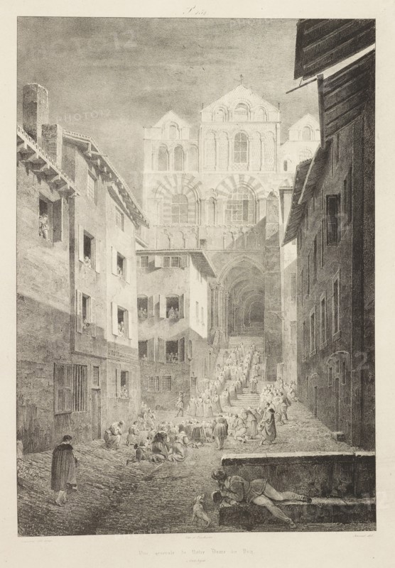 Vue générale de Notre Dame du Puy, Voyages pittoresques et romantiques dans l'ancienne France, Engelmann, G., Godefroy, 1788