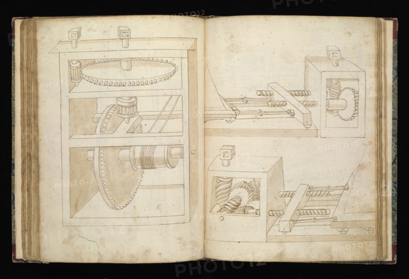 Edificij et machine, Martini, Francesco di Giorgio, 1439-1501, brown ink and wash, ca. 1475-ca. 1480