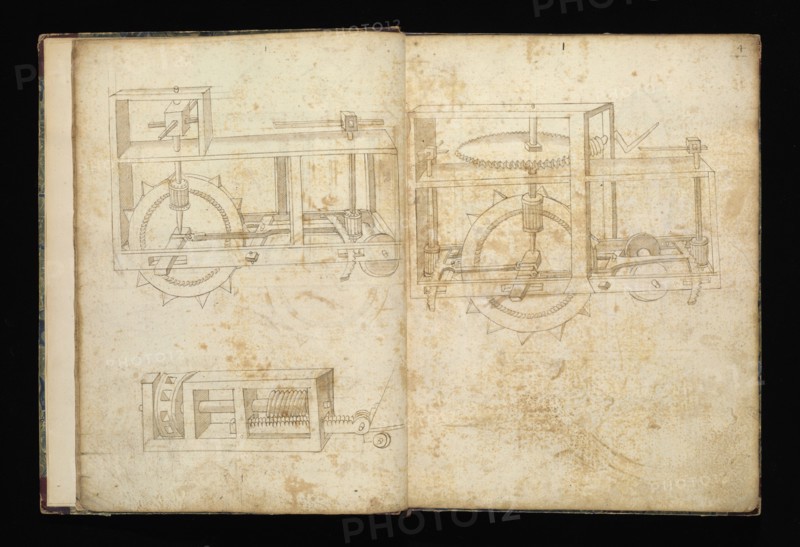 Edificij et machine, Martini, Francesco di Giorgio, 1439-1501, brown ink and wash, ca. 1475-ca. 1480