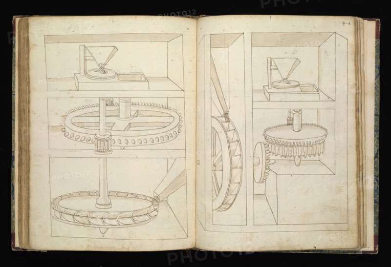 Edificij et machine, Martini, Francesco di Giorgio, 1439-1501, brown ink and wash, ca. 1475-ca. 1480