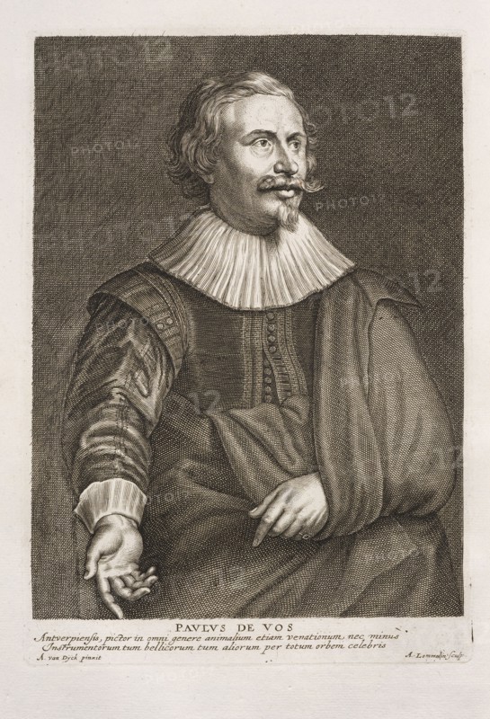 Paulus de Vos Antverpiensis, pictor in omni genere animalium, Iconographie ou vies des hommes illustres du XVII. siecle écrites