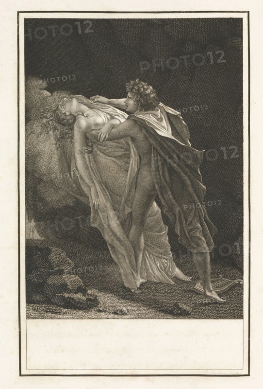 Orpheus and Eurydice, Works, Girodet-Trioson, Anne-Louis, 1767-1824, Gérard, François-Pascal-Simon, 1770-1837, Virgil, Engraving