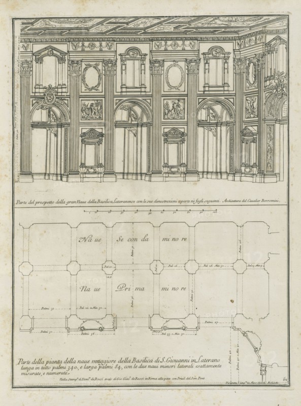 Parte del prospetto della gran naue della Basilica Lateranense, Stvdio d'architettvra civile sopra gli ornamenti di porte