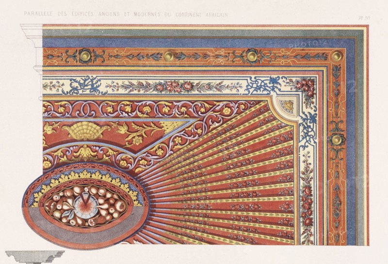 Plafond: Faïences et autres détails algériens, detail, Parallèles des édifices anciens et modernes du continent africain