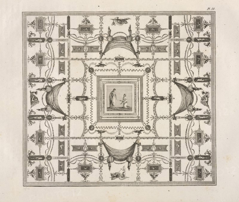 Planche 58, Description des bains de Titus, ou, Collection des peintures trouvées dans les ruines des thermes de cet empereur