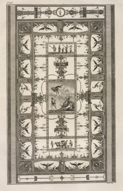 Planche 43: Voute de la galerie. Description des bains de Titus, ou, Collection des peintures trouvées dans les ruines