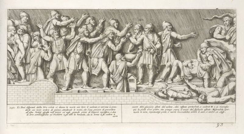A portion of the Trajan Column's spiral relief, Colonna Traiana eretta dal Senato e popolo romano all'imperatore Traiano Augusto
