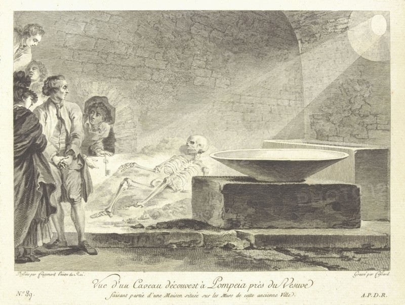 Vue d'un caveau découvert à Pompeia près du Vesuve, Voyage pittoresque, ou, Description des royaumes de Naples et de Sicile