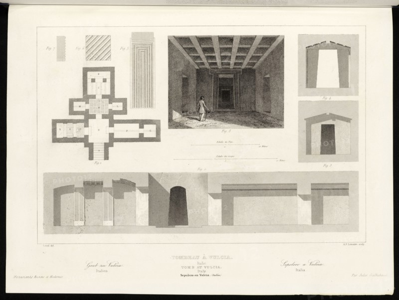 Italie, Tombeau à Vulcia, Italie, Monuments anciens et modernes: collection formant une histoire de l'architecture
