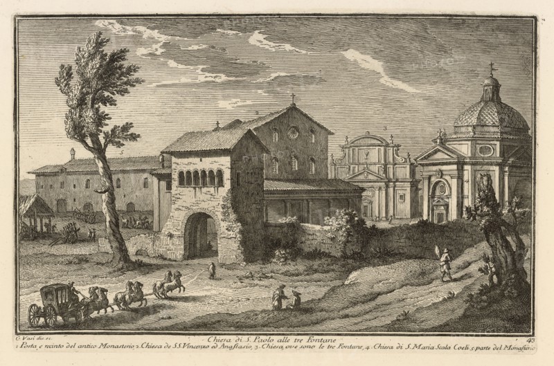 Chiesa di S. Paolo alle tre Fontane, Delle magnificenze di Roma antica e moderna, Vasi, Giuseppe, 1710-1782, Engraving, 1747