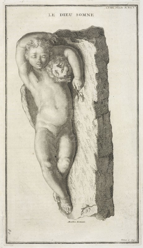 Le dieu somne, Supplément au livre de l'antiquitée expliquée et représentée en figures, Montfaucon, Bernard de, 1655-1741