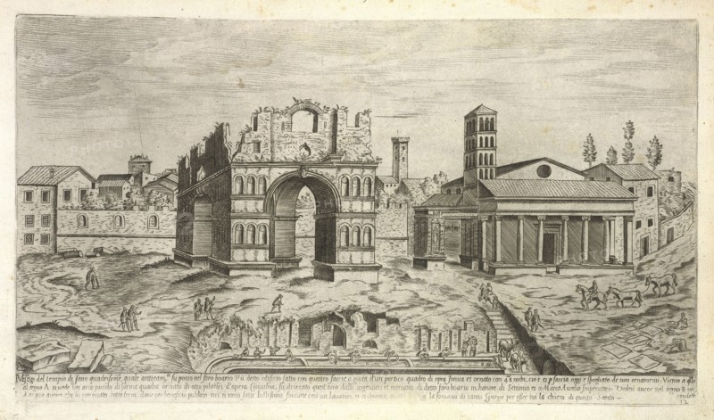 I vestigi dell' antichità di Roma, Du Pérac, Etienne, d. 1604, Engraving, 1575, plate 12