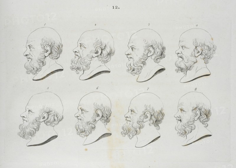 Examples of heads of Socrates, Essays on physiognomy: designed to promote the knowledge and the love of mankind, Lavater, Johann