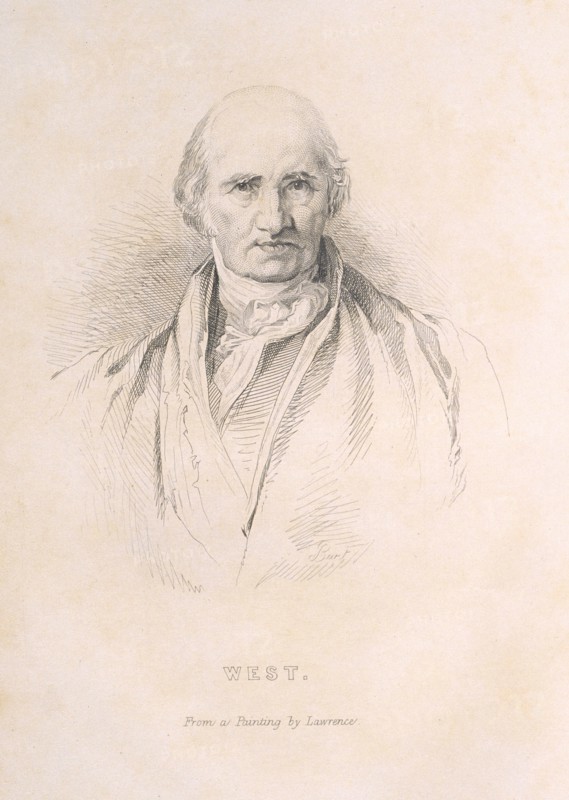 West: from a painting by Lawrence, The artists of America: a series of biographical sketches of American artists: with portraits