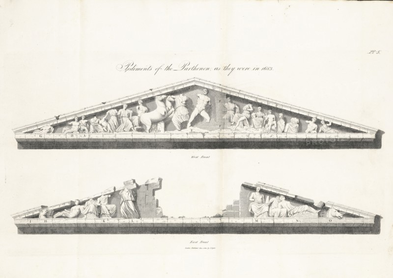 The Pediments of the Temple as they were in the Year 1683, The Elgin marbles from the Temple of Minerva at Athens