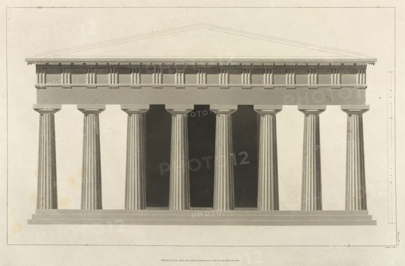 Elevation of the Temple, The Antiquities of Magna Graecia, Longman, Hurst, Orme, and Rees, Watts, Richard, Wilkins, William