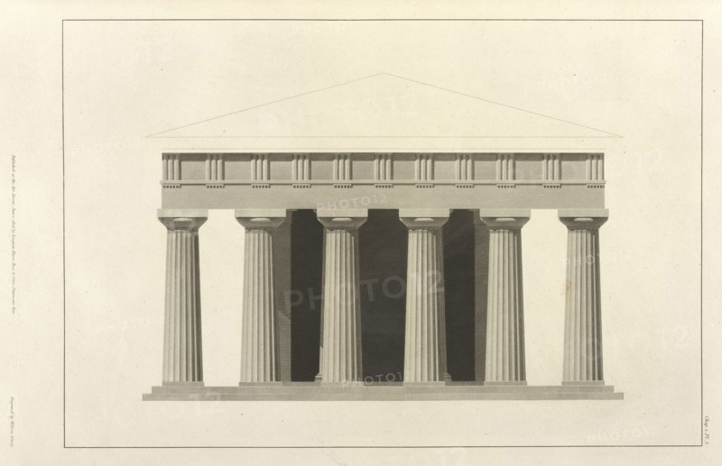 Elevation of the Front of the Temple, The Antiquities of Magna Graecia, Longman, Hurst, Orme, and Rees, Lowry, Wilson, 1762-1824