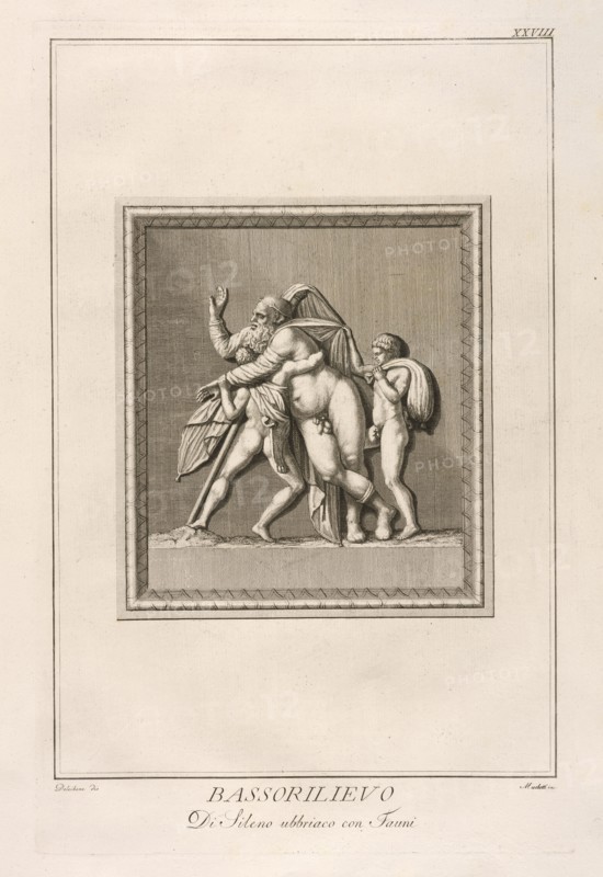 Bassorilievo: Di Sileno ubbriaco con Fauni, Il museo Pio-Clementino, Visconti, Ennio Quirino, 1751-1818, Visconti, Giovanni