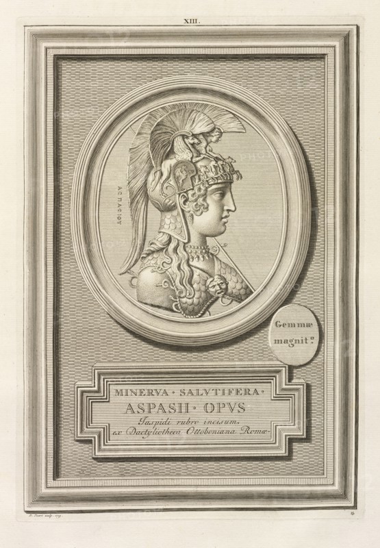 Minerva, Pierres antiques gravées, sur lesquelles les graveurs ont mis leurs noms, Picart, Bernard, 1673-1733, Stosch, Philipp