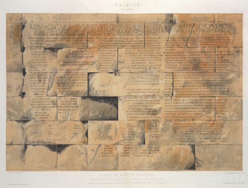Ancyre Temple de Rome et d'Auguste: testament politique de l'empereur Auguste, Galatie, Ancyre: Temple de Rome et d'Auguste