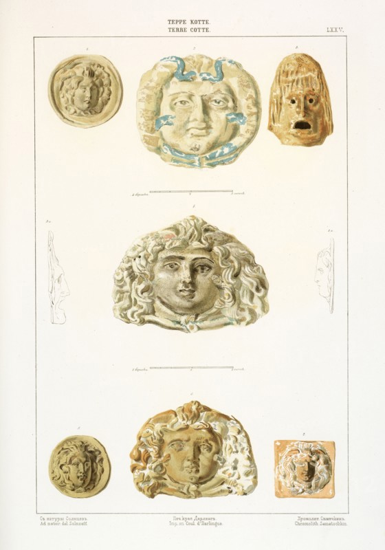 Terre Cotte, Antiquités du Bosphore Cimmérien conservé es au Musée impérial de l'Ermitage, Lithography, 1854, Chromolithograph