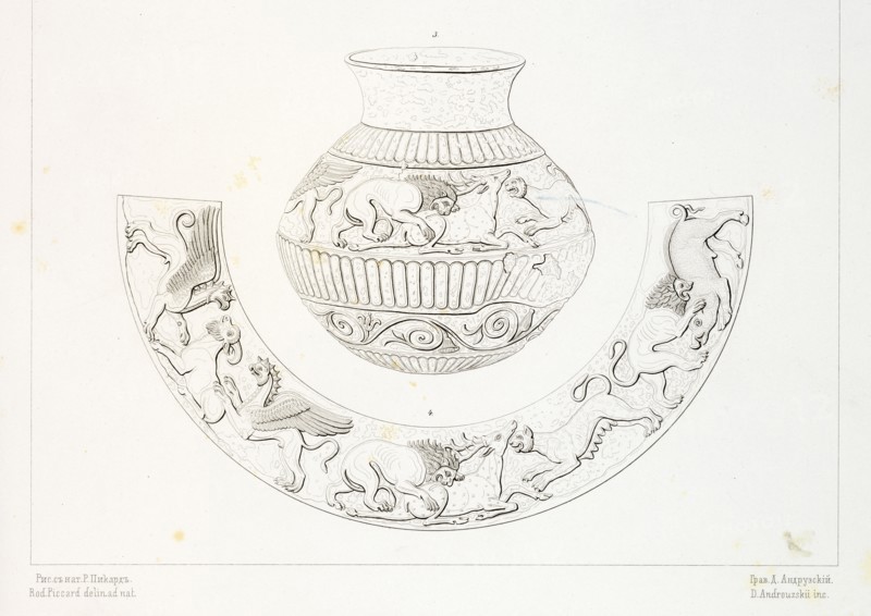 Objets en Argent, Antiquités du Bosphore Cimmérien conservé es au Musée impérial de l'Ermitage, Piccard, Rodolphe, 1807-1888