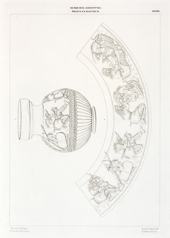 Objets en Electrum, Antiquités du Bosphore Cimmérien conservé es au Musée impérial de l'Ermitage, Piccard, Rodolphe, 1807-1888