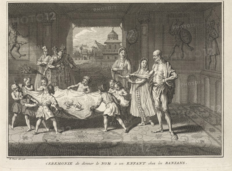 Baptism Among the Banyans, Ceremonies et coutumes religieuses de tous les peuples du monde, Picart, Bernard, 1673-1733