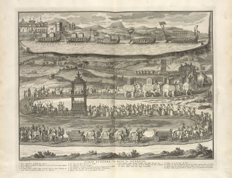 Funeral State of Kings of Tunquin, Ceremonies et coutumes religieuses de tous les peuples du monde, Picart, Bernard, 1673-1733