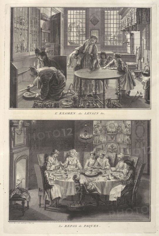 The rites of Passover, Ceremonies et coutumes religieuses de tous les peuples du monde, Picart, Bernard, 1673-1733, Engraving