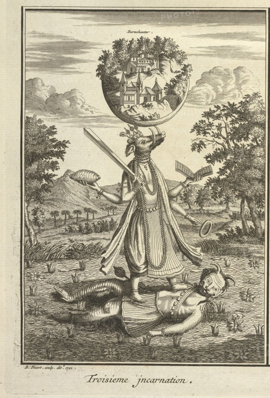 Third Incarnation, Ceremonies et coutumes religieuses de tous les peuples du monde, Picart, Bernard, 1673-1733, Engraving, 1723