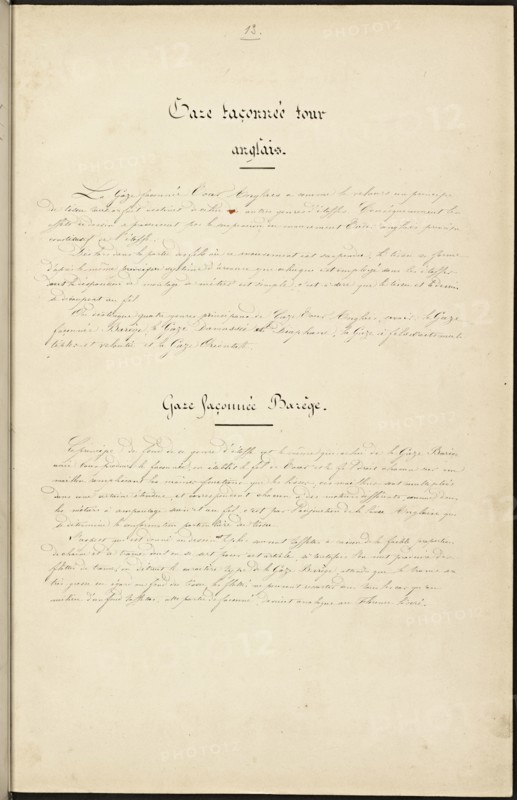 French textile manuscript, ca. 1820, ca. 1820, instruction manual for a school associated with a manufactory