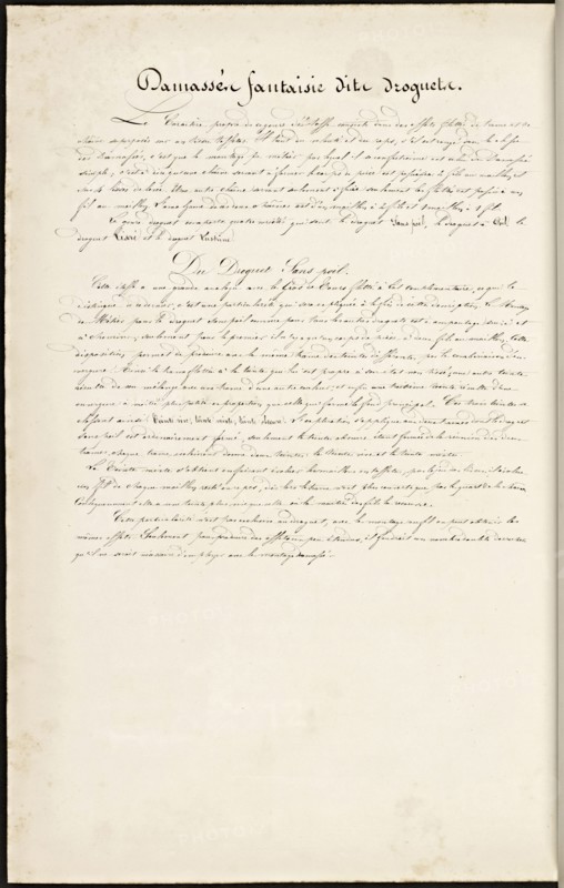 French textile manuscript, ca. 1820, This manuscript, an instruction manual for a school associated with a manufactory