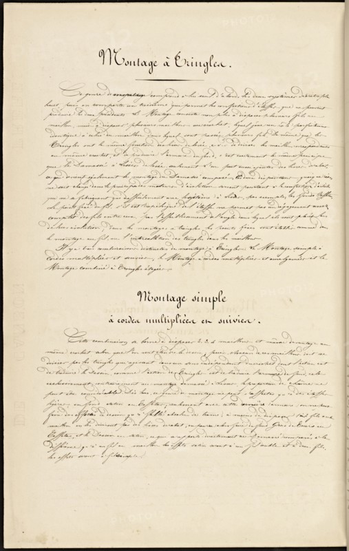 French textile manuscript, ca. 1820, This manuscript, an instruction manual for a school associated with a manufactory