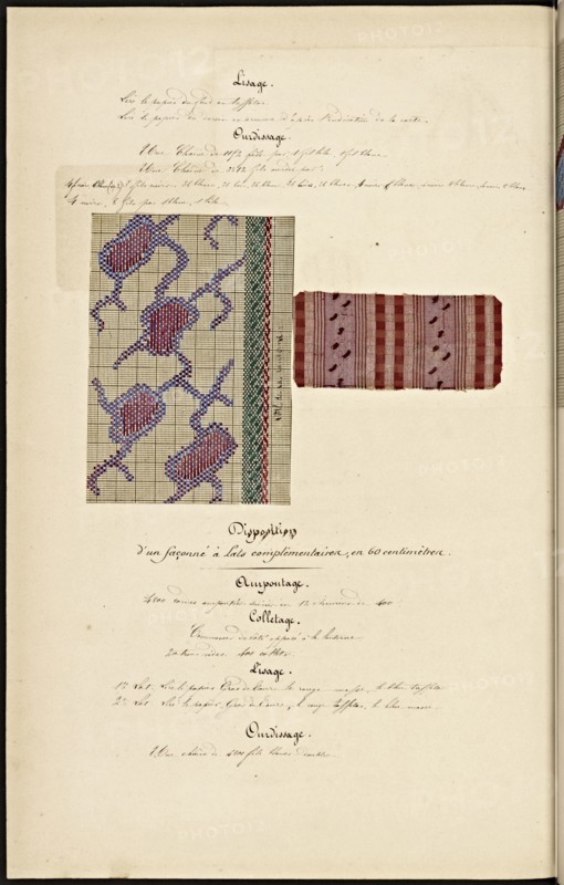 French textile manuscript, ca. 1820, This manuscript, an instruction manual for a school associated with a manufactory