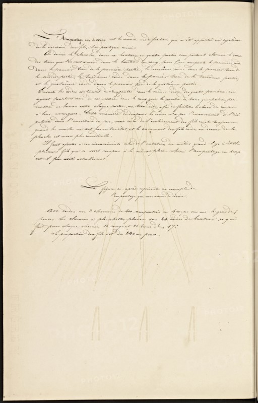 French textile manuscript, ca. 1820, ca. 1820, an instruction manual for a school associated with a manufactory