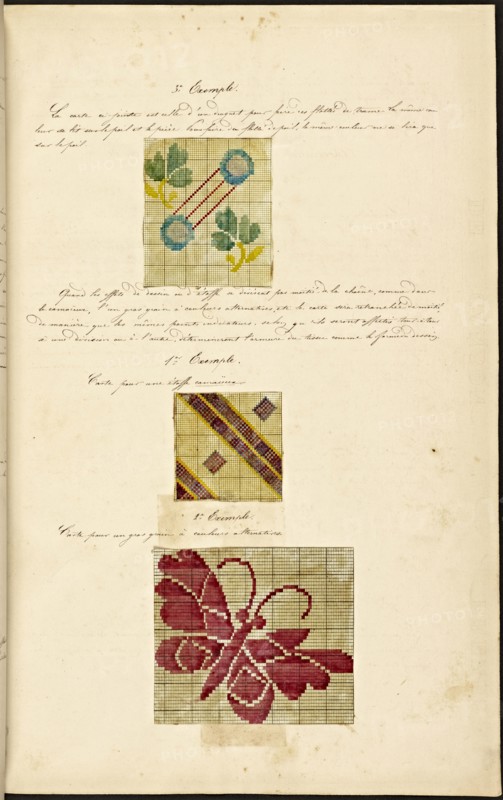 French textile manuscript, ca. 1820, ca. 1820, an instruction manual for a school associated with a manufactory