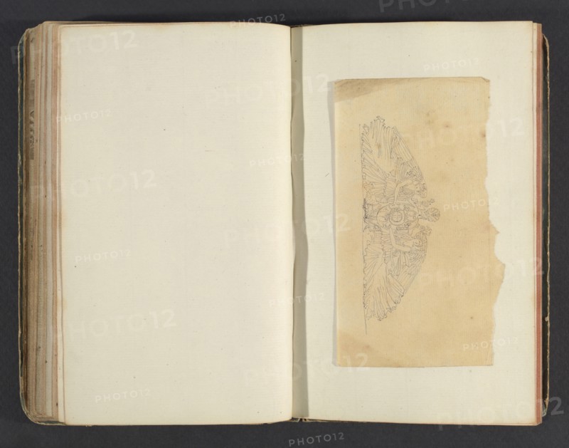 Sketchbook, Percier, Charles, 1764-1838, pencil, ink, wash, 1790, The sketchbook, attributed to the architect Charles Percier