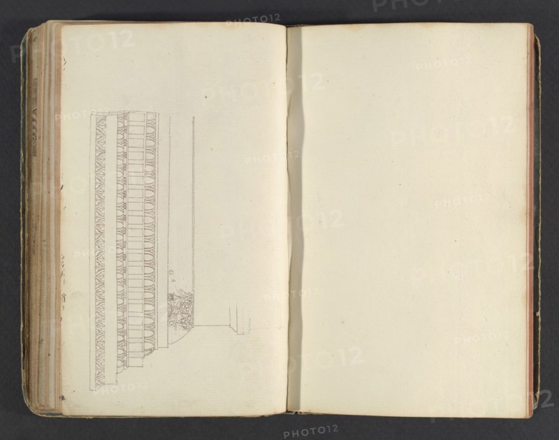Sketchbook, Percier, Charles, 1764-1838, pencil, ink, wash, 1790, The sketchbook, attributed to the architect Charles Percier